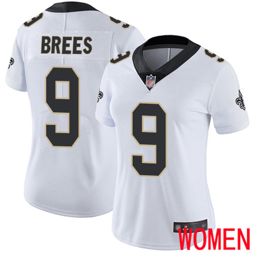 New Orleans Saints Limited White Women Drew Brees Road Jersey NFL Football 9 Vapor Untouchable Jersey